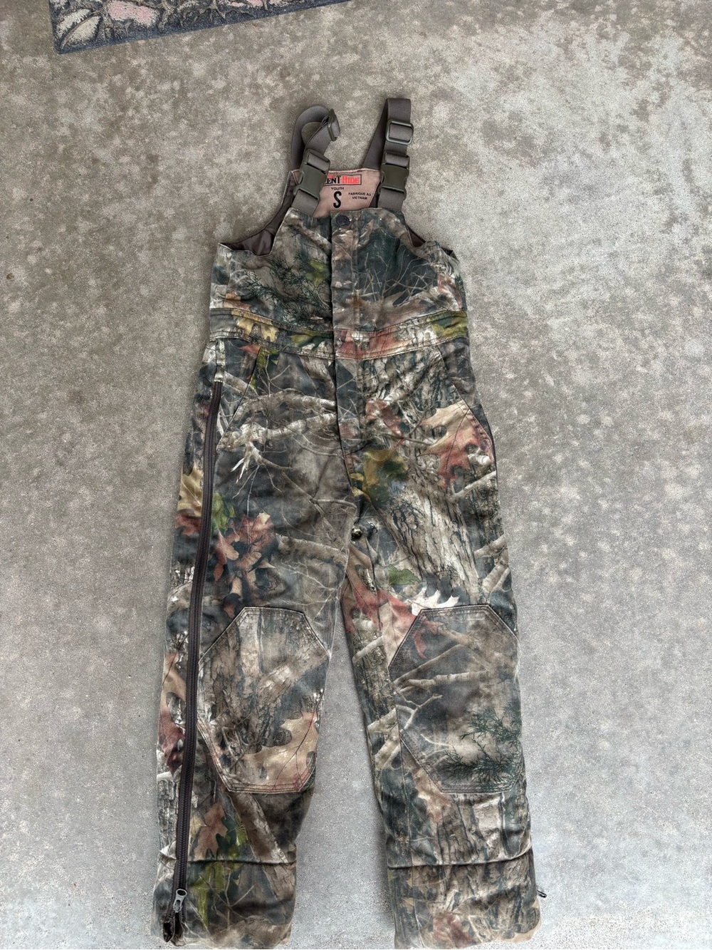 RedHead Realtree-Style Camo Kids Bib Overalls.
